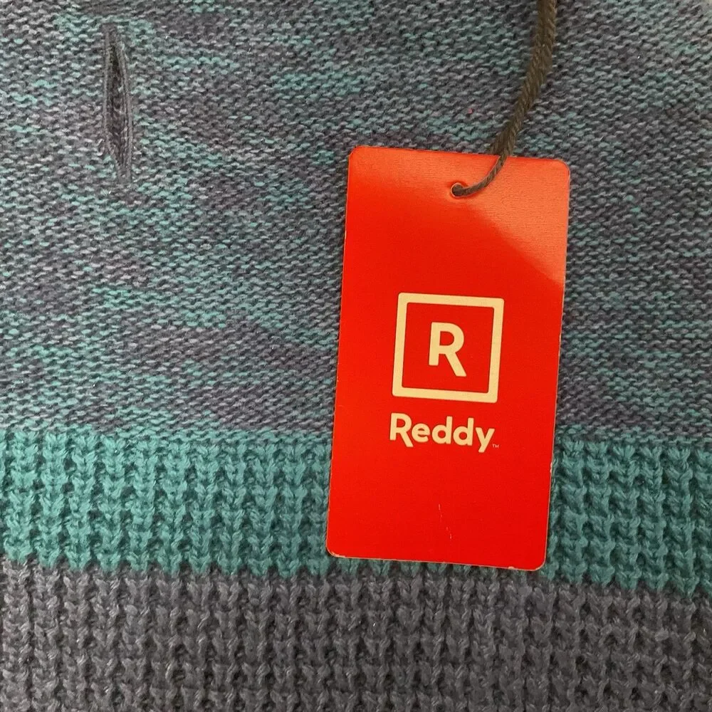 Reddy Size M (16”-18”) Dog‎ Knit Sweater Warm Winter Navy Blue Color-block NWT